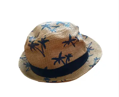 Sombrero de paja con palmeras - miniatura 1