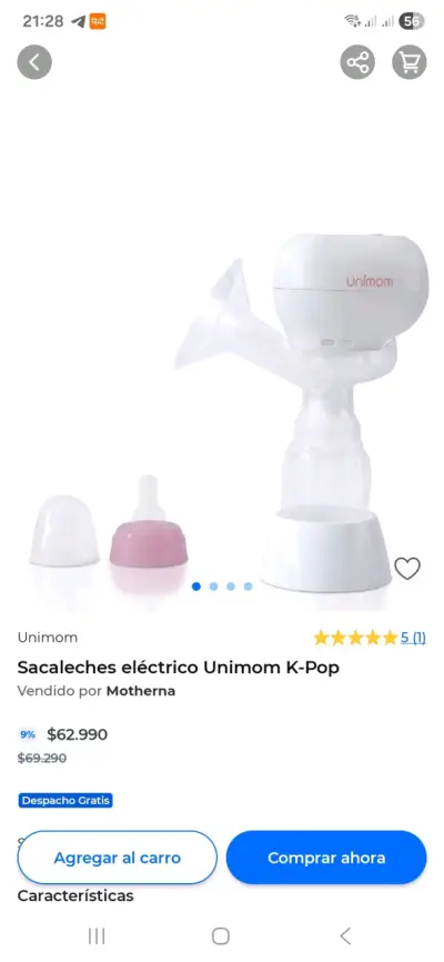 Extractor de leche eléctrico Unimom - miniatura 2
