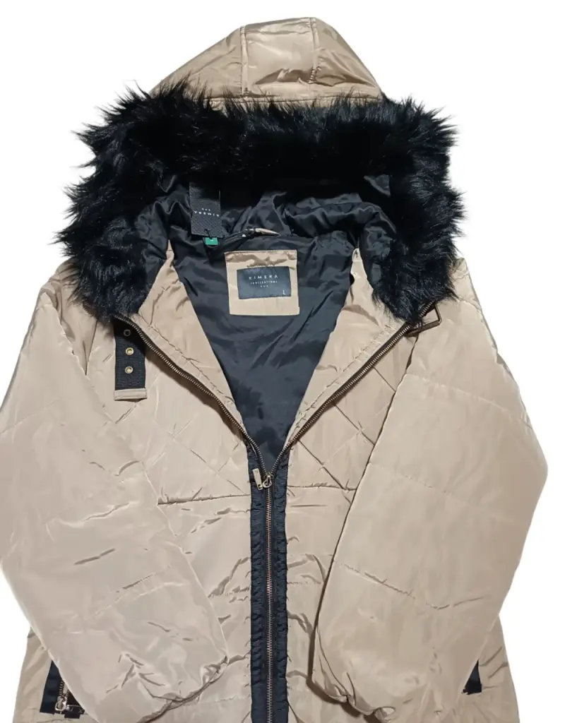 Abrigo beige con capucha - 3