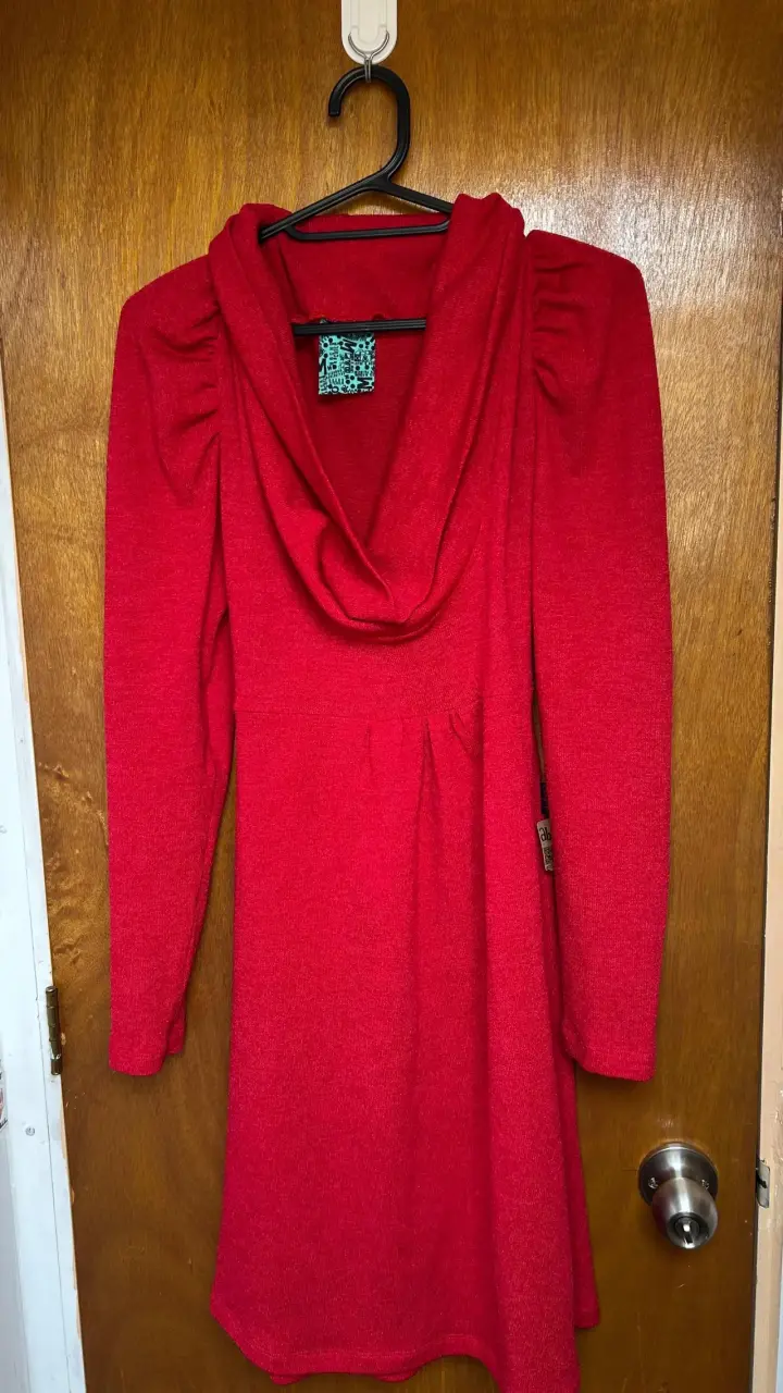 Vestido rojo de lana