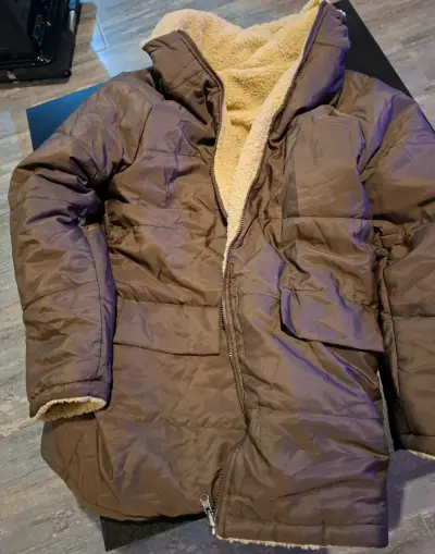 Chaqueta Reversible cafe ligera y cálida - miniatura 1