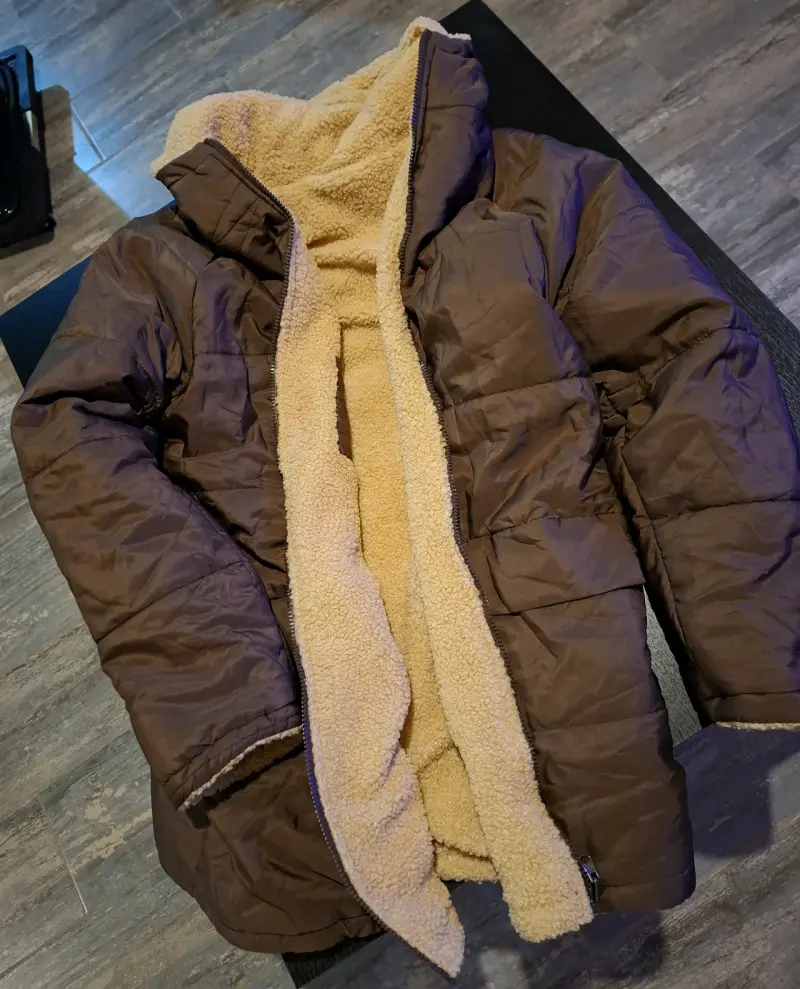 Chaqueta Reversible cafe ligera y cálida - 2