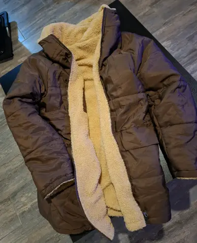 Chaqueta Reversible cafe ligera y cálida - miniatura 2