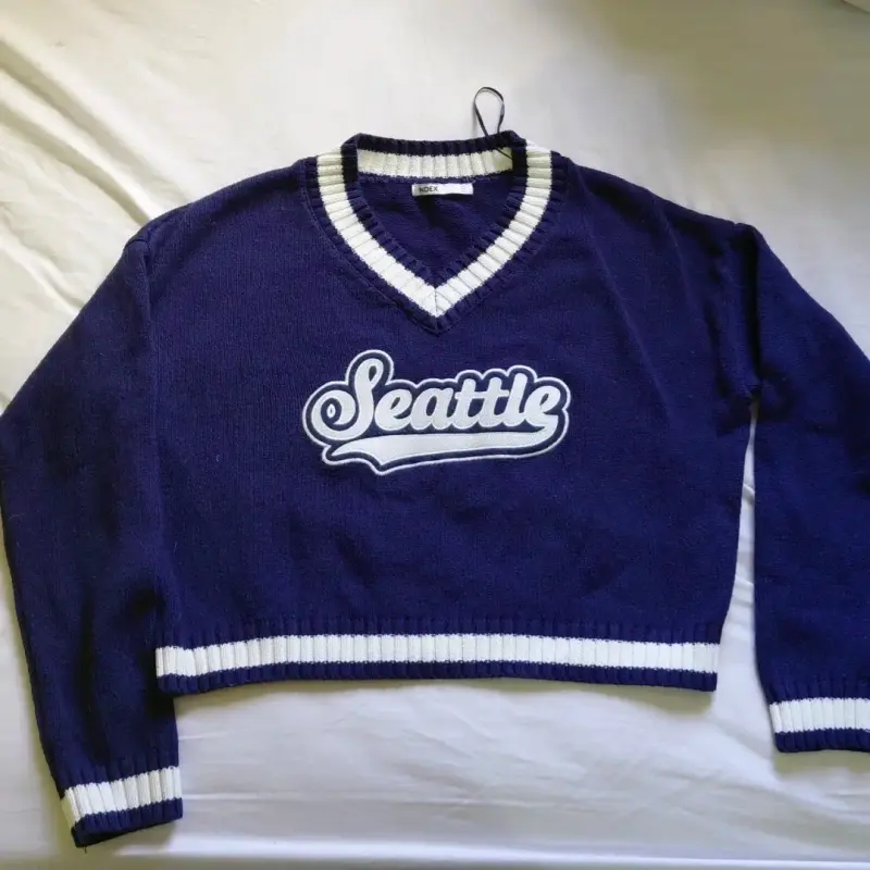 Suéter azul Seattle estilo vintage