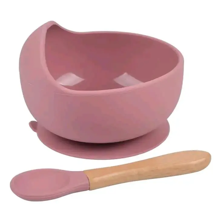 Set de bowl y cuchara rosado