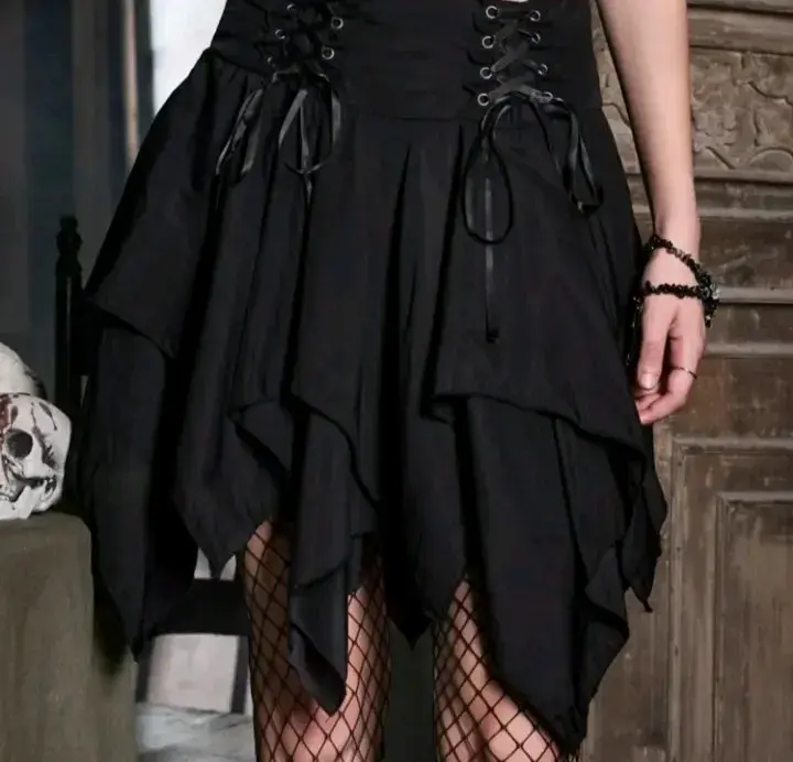 Falda negro gótico