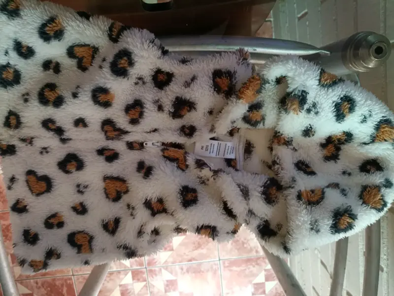 Chaleco peludo estampado leopardo