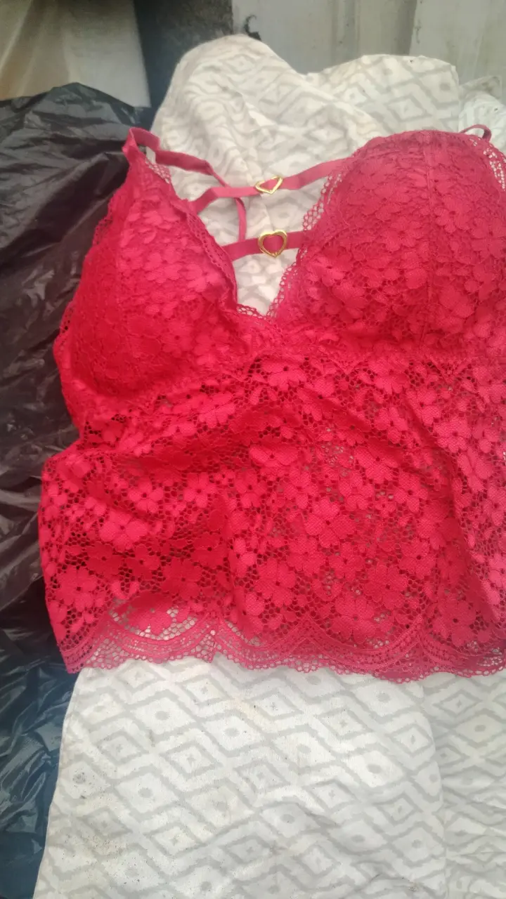 Top lencería encaje rojo