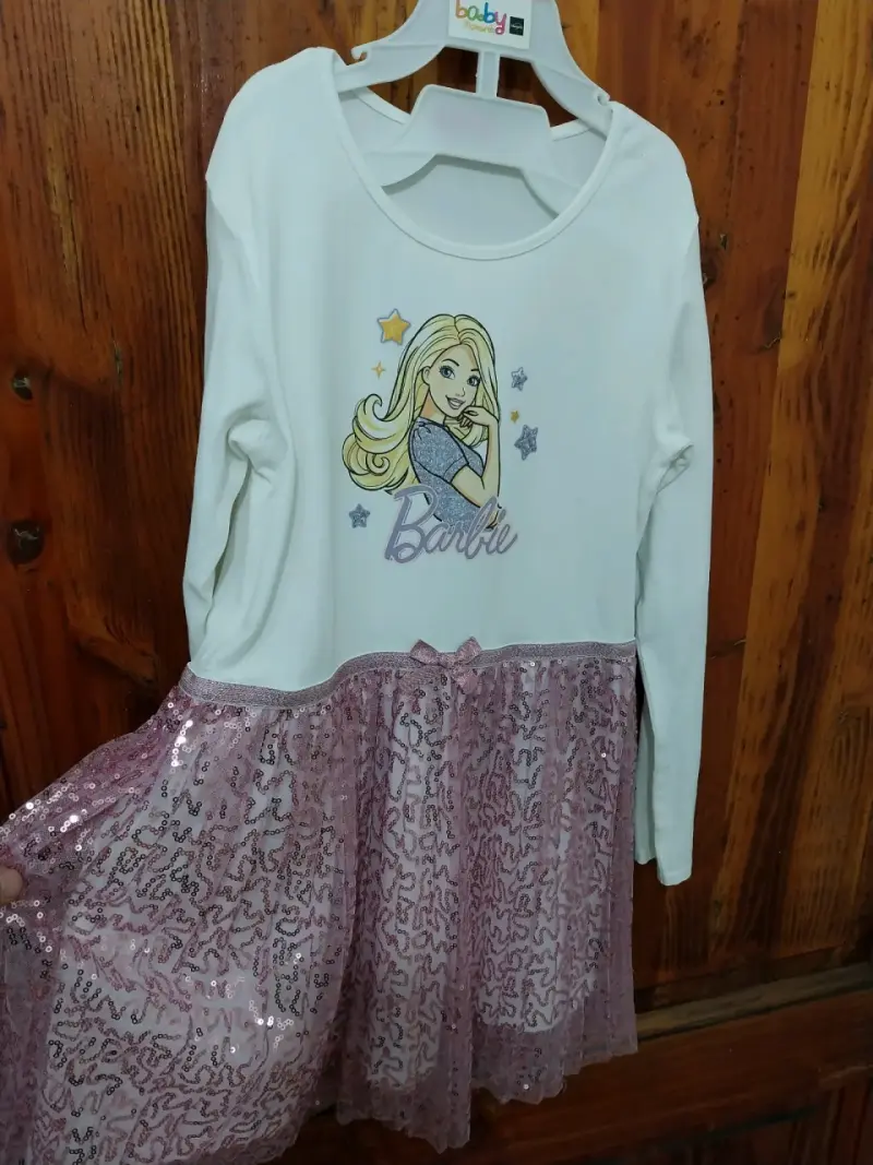 Vestido Barbie blanco y lila - 5