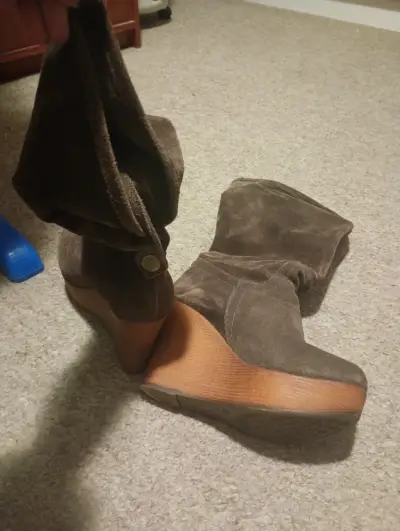 Botines de gamuza marrón - miniatura 1