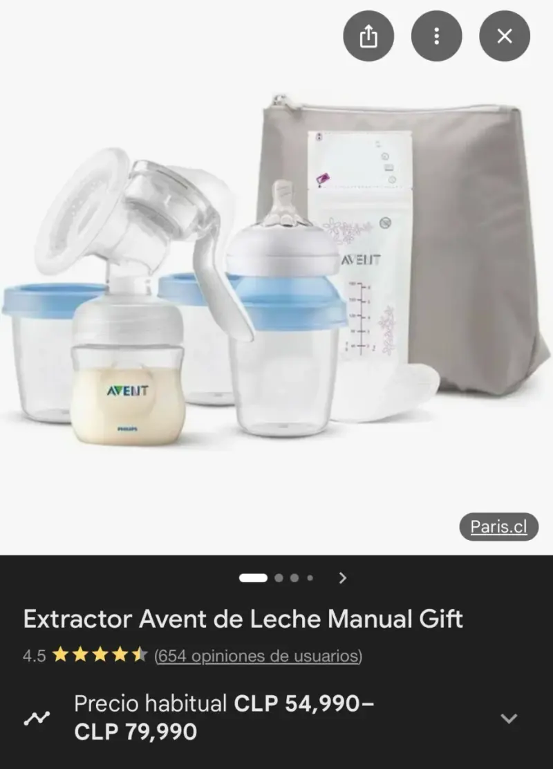 Extractor de leche manual y frascos - 2