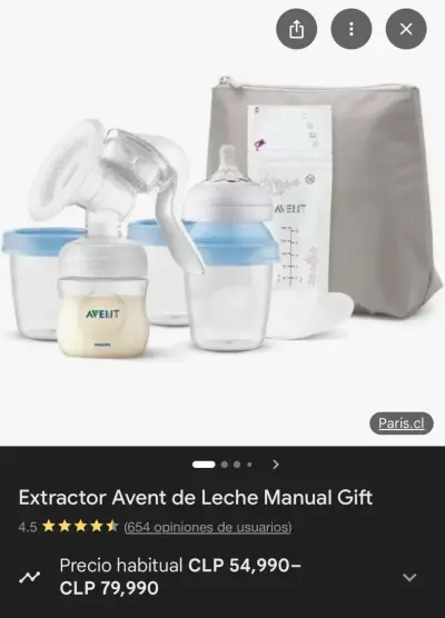 Extractor de leche manual y frascos - miniatura 2