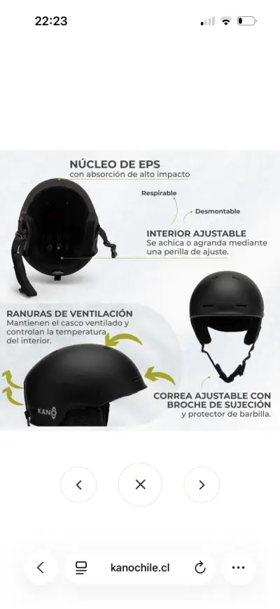 Casco negro Kano Outdoors Talla M - miniatura 5