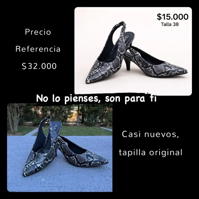 Tacones de serpiente talla 38