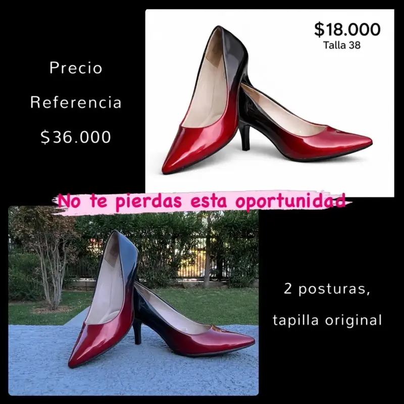 Zapatos de tacón rojo y negro