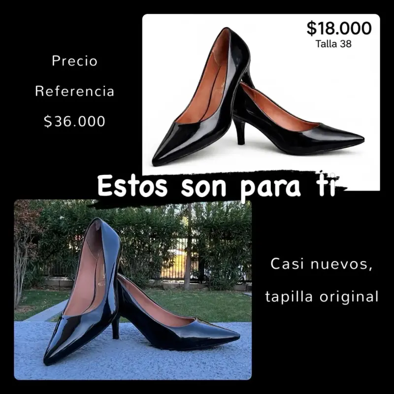 Zapatos de taco negro talla 38