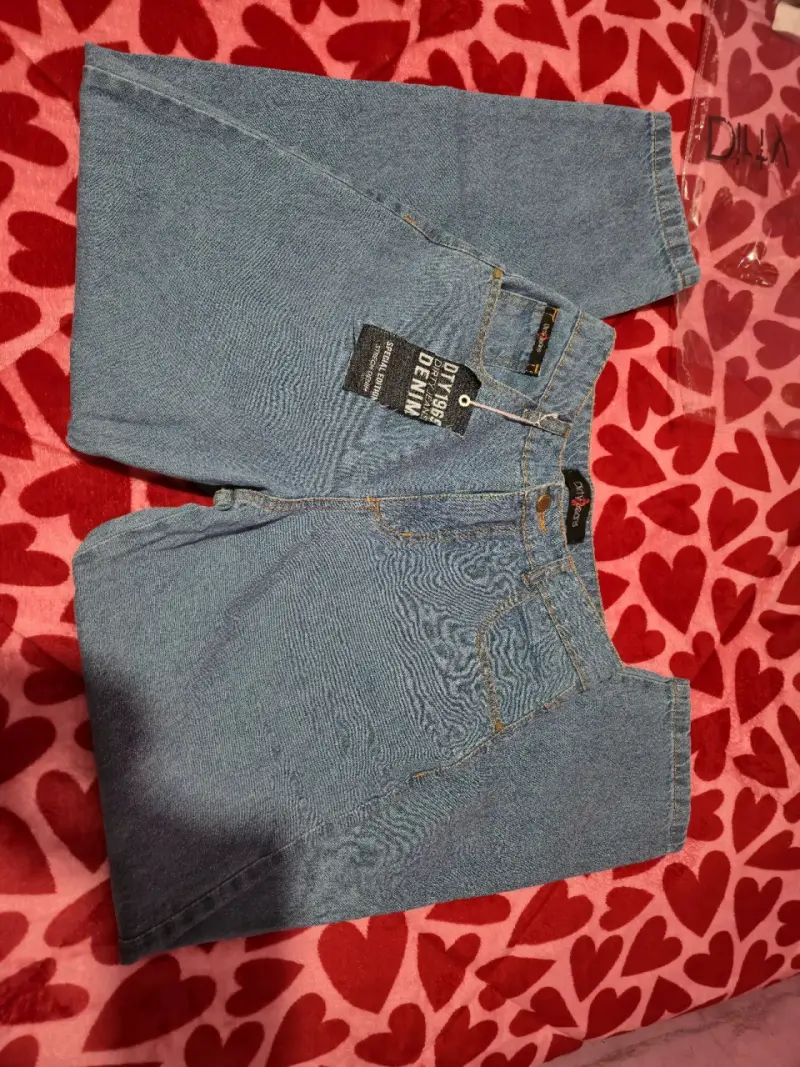 Jeans mom azul para mujer con etiqueta - 2
