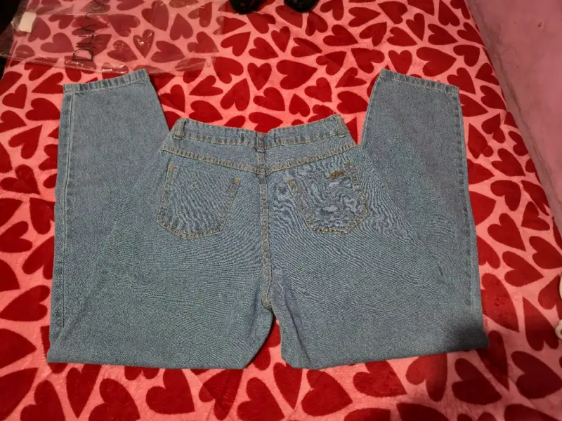 Jeans mom azul para mujer con etiqueta - 3
