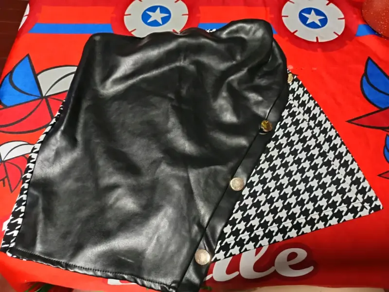Short Falda negra de cuero sintético - 1