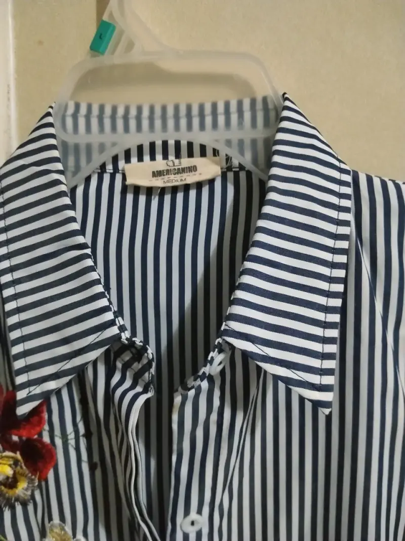 Camisa a rayas con bordados - 2
