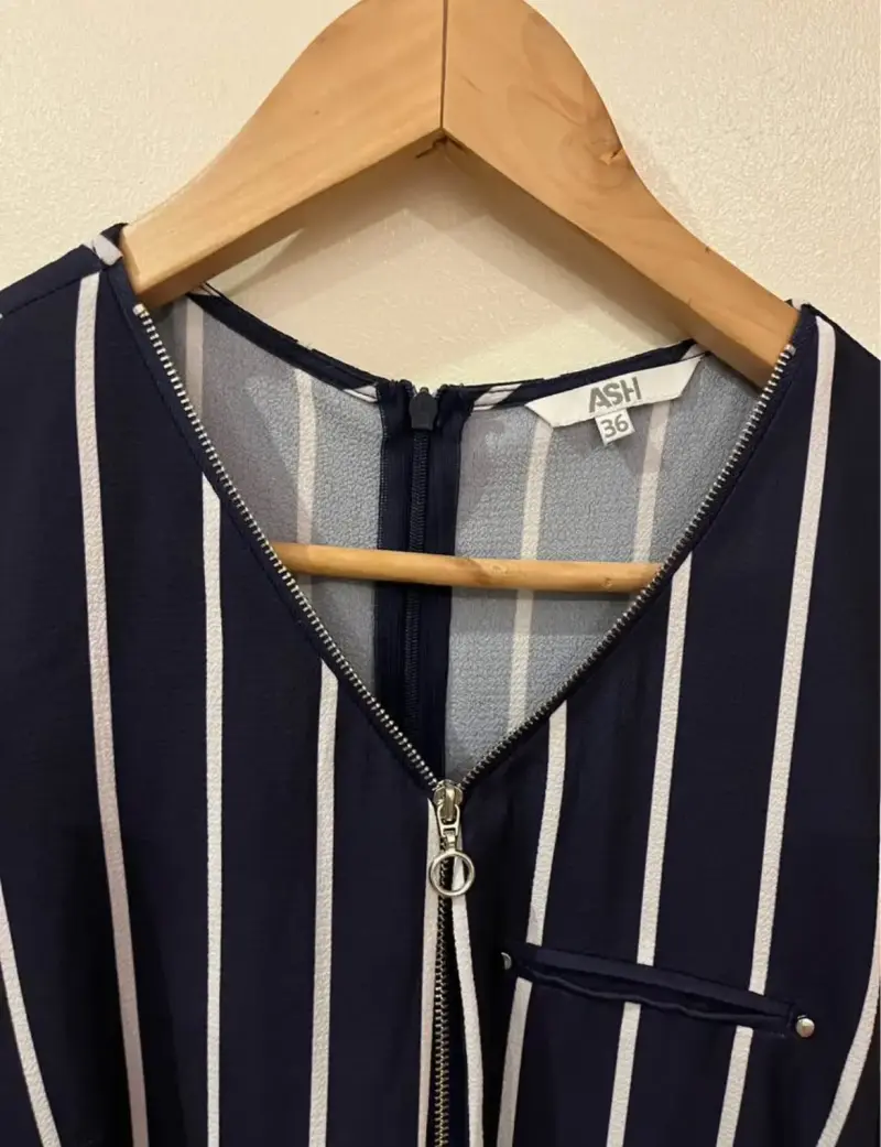 Vestido de rayas azul y blanco - 2