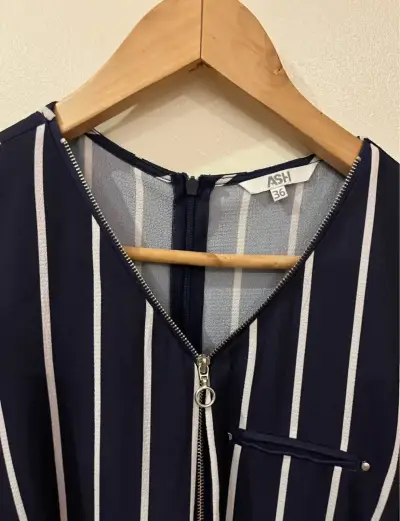 Vestido de rayas azul y blanco - miniatura 2