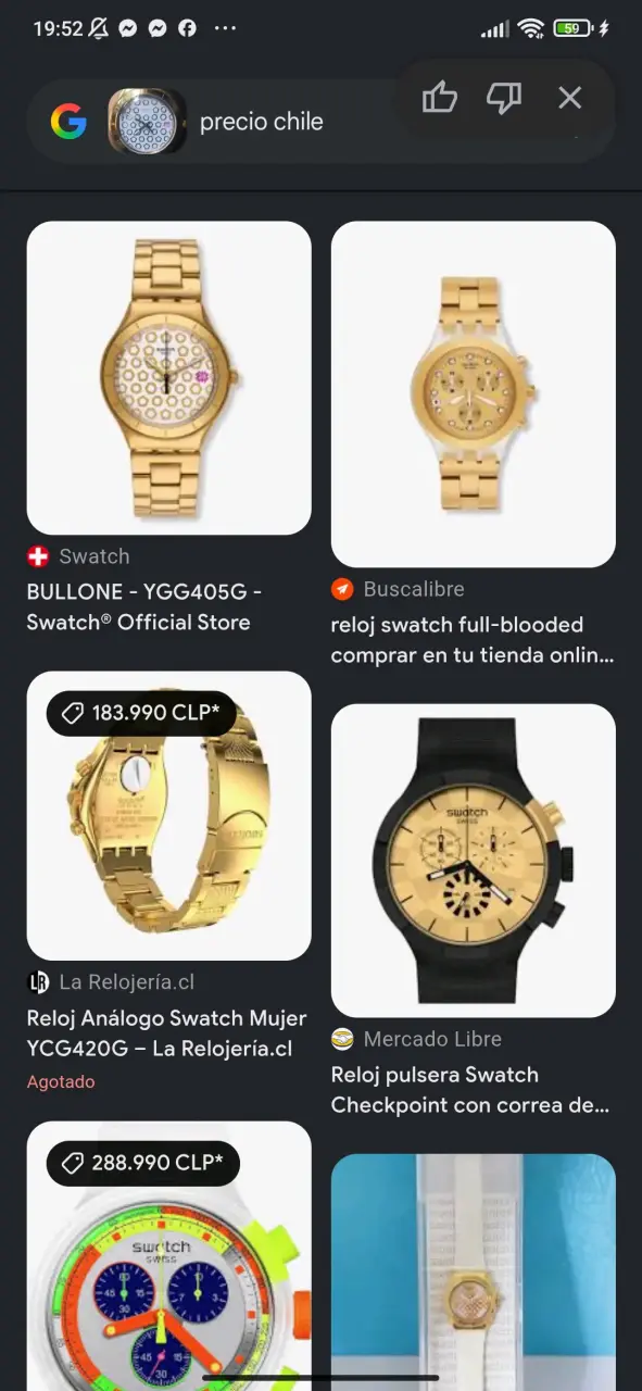 Reloj Swatch dorado analógico - 1