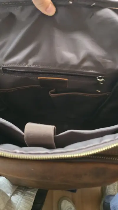 Mochila de cuero marrón - miniatura 5