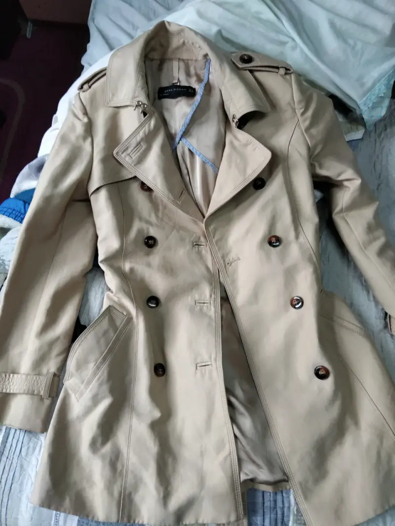 Abrigo trench beige mujer - 1
