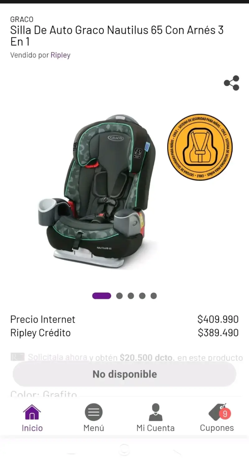Silla de auto para niño Graco - 5