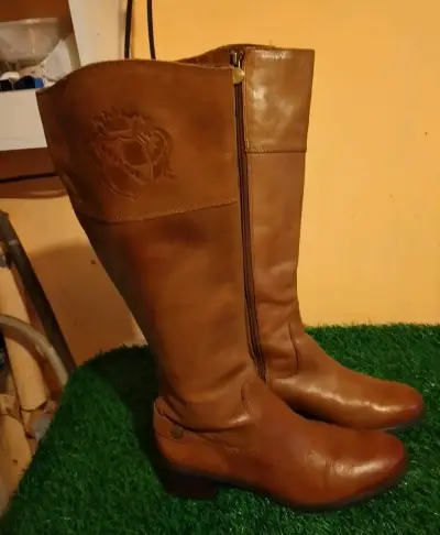 Botas altas de cuero marrón marca Franco Sarto - miniatura 2