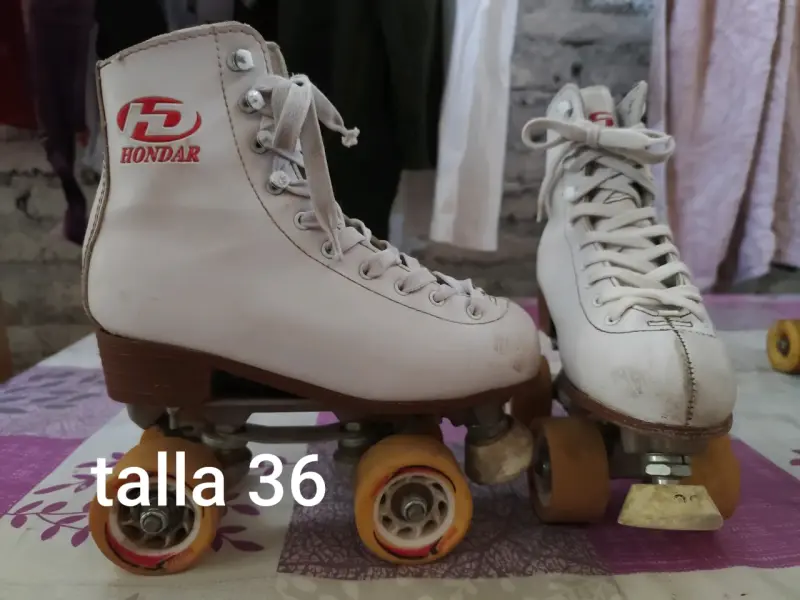 Patines patinaje artístico blancos usados - 2