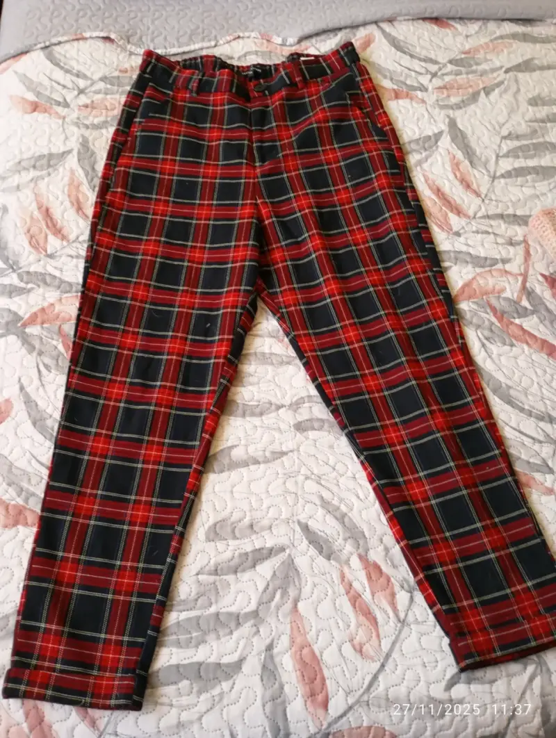 Pantalón a cuadros gris y marrón - 2