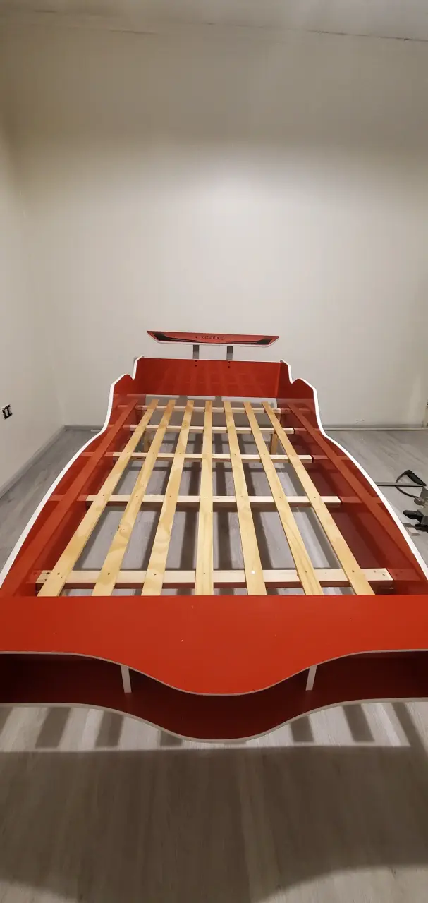 Cama infantil auto de carreras roja - 3