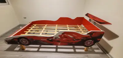 Cama infantil auto de carreras roja - miniatura 4