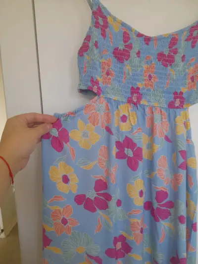 Vestido estampado flores azul - miniatura 1