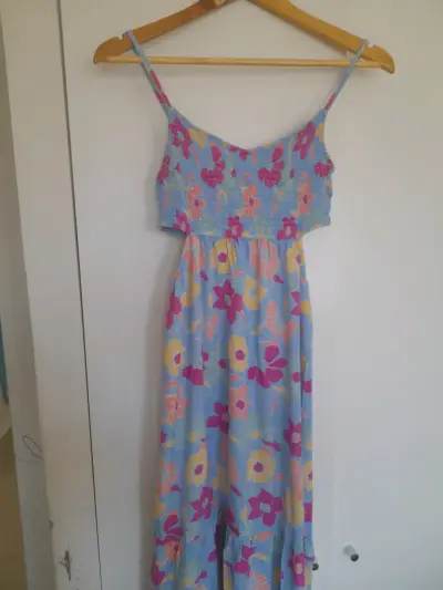 Vestido estampado flores azul - miniatura 2