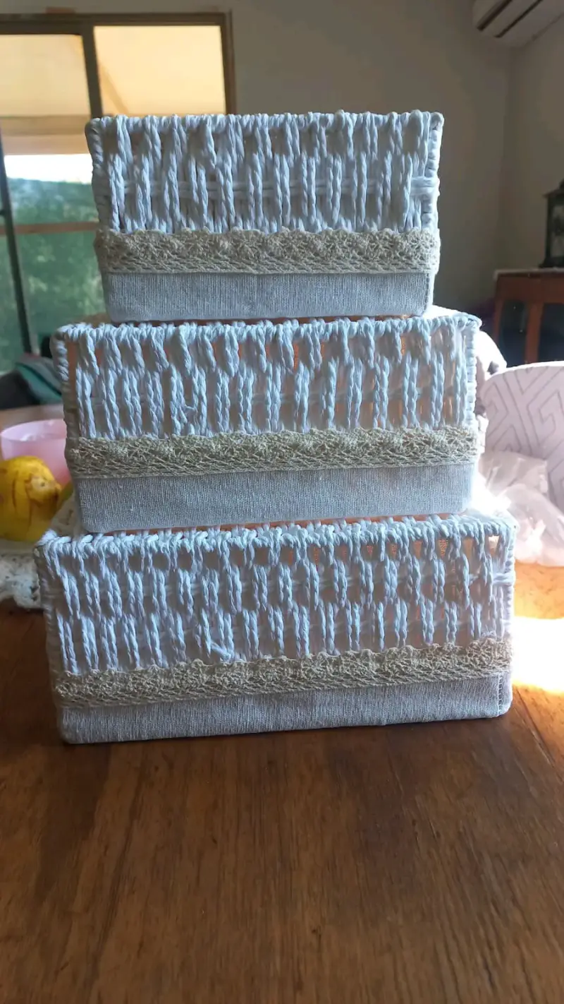 Juego de cajas organizadoras tejidas - 1