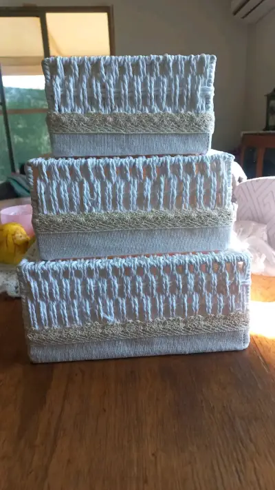 Juego de cajas organizadoras tejidas - miniatura 1