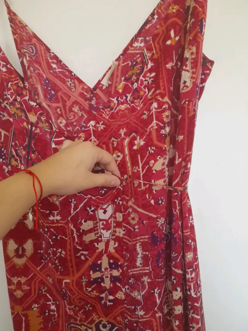 Vestido largo rojo estampado - 2