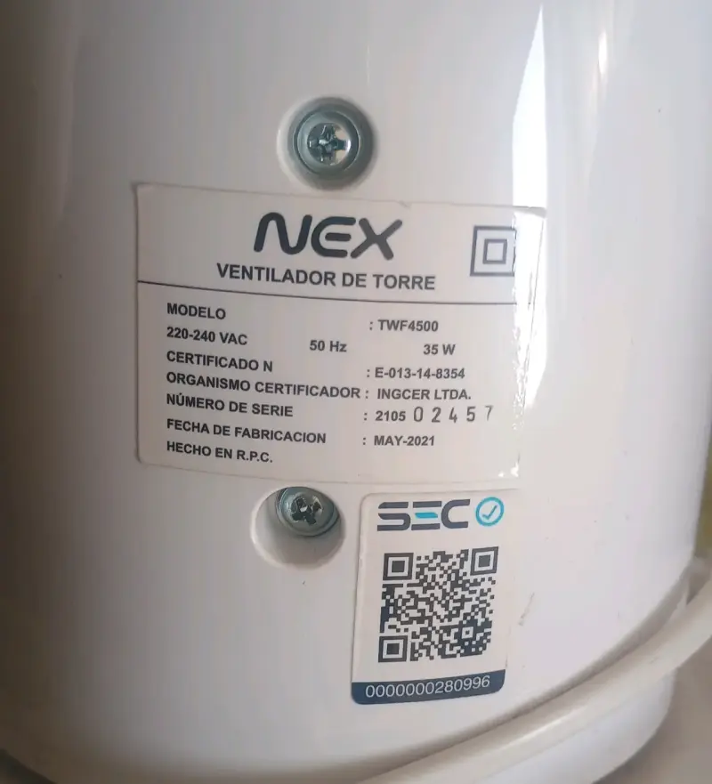 Ventilador torre Nex - 5