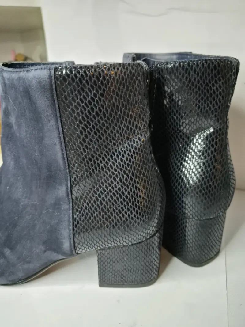 Botines Azul oscuro con tacón medio - 2