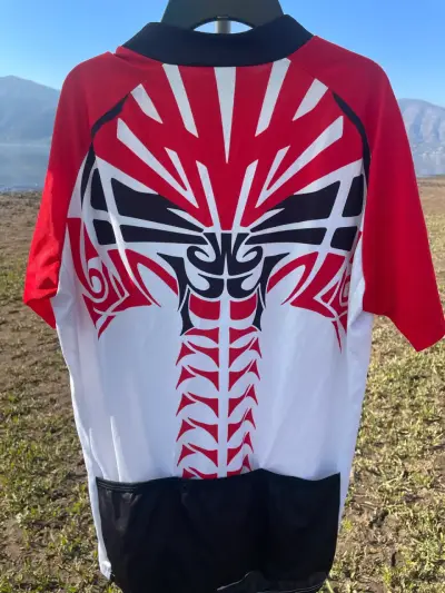 Polera ciclismo diseño tribal - miniatura 2