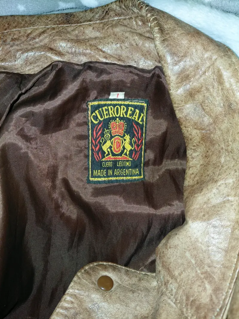 Chaqueta de cuero marrón vintage - 5