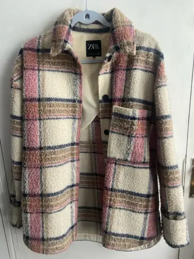 Chaqueta cuadrillé Zara con botones - miniatura 1