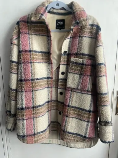 Chaqueta cuadrillé Zara con botones - miniatura 4