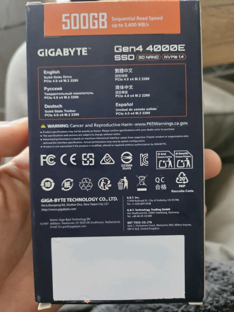 SSD Gigabyte Gen4 4000E 500GB - 2