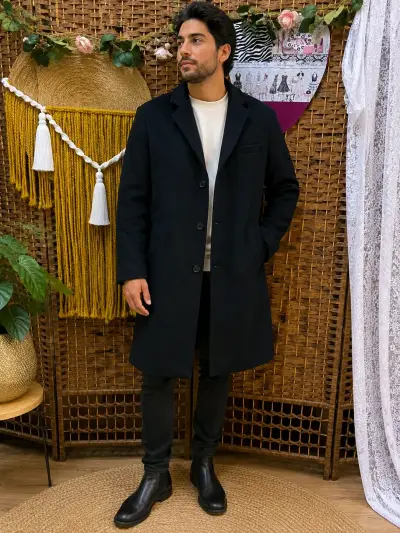 Abrigo negro para hombre London Fog - miniatura 1