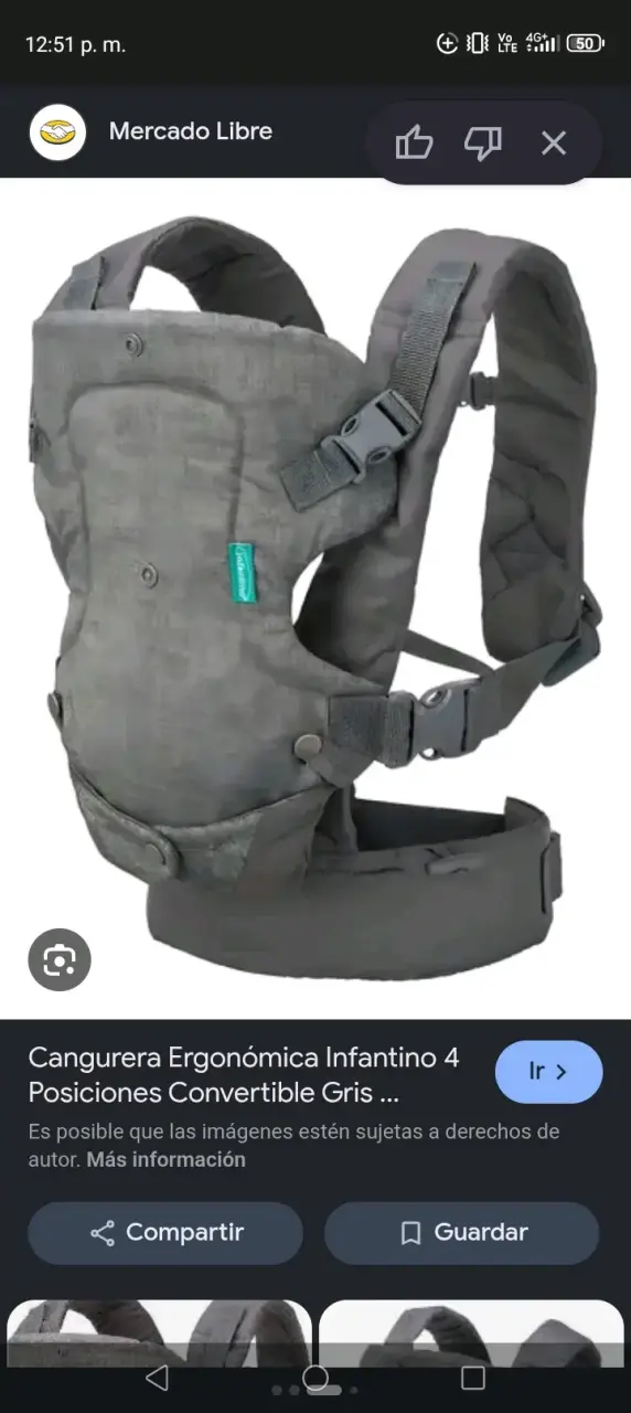 Cangurera ergonómica gris