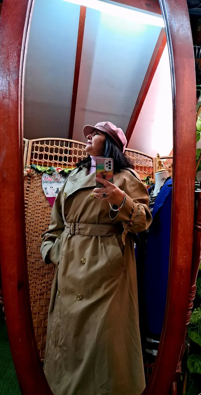 Trench coat beige vintage talla 2XL - 1